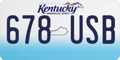 KY license plate 678USB