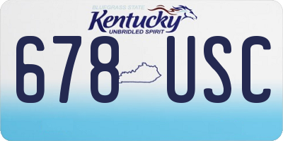 KY license plate 678USC