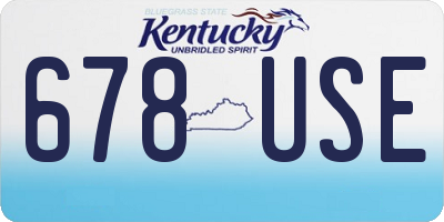 KY license plate 678USE