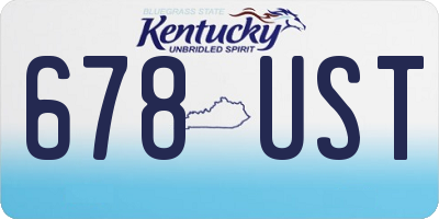 KY license plate 678UST