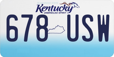 KY license plate 678USW
