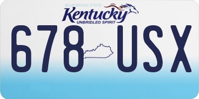 KY license plate 678USX
