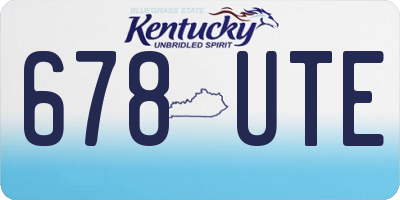 KY license plate 678UTE