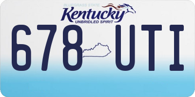 KY license plate 678UTI
