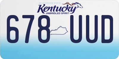 KY license plate 678UUD