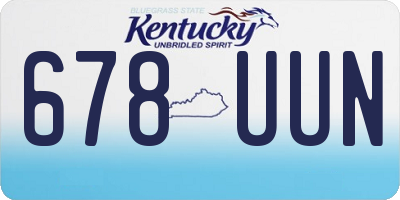 KY license plate 678UUN