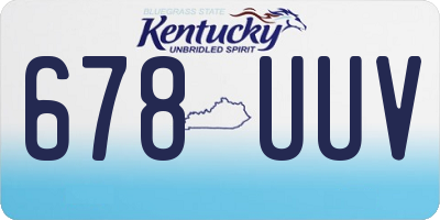 KY license plate 678UUV