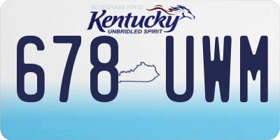 KY license plate 678UWM