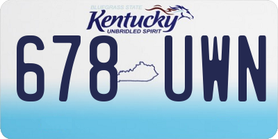 KY license plate 678UWN