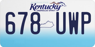 KY license plate 678UWP