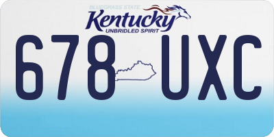 KY license plate 678UXC