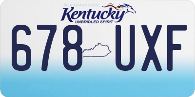 KY license plate 678UXF