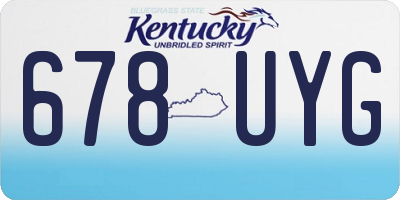 KY license plate 678UYG