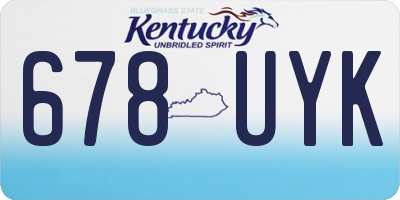 KY license plate 678UYK