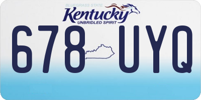 KY license plate 678UYQ