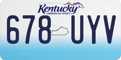 KY license plate 678UYV