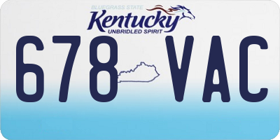 KY license plate 678VAC