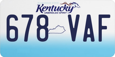 KY license plate 678VAF