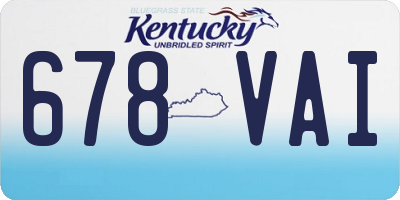 KY license plate 678VAI