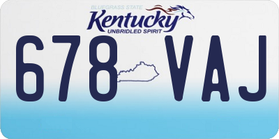 KY license plate 678VAJ