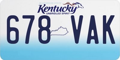 KY license plate 678VAK