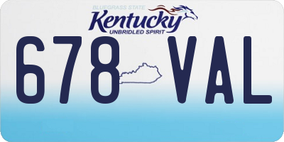 KY license plate 678VAL