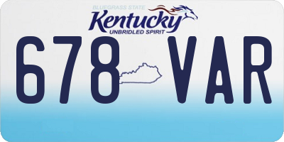 KY license plate 678VAR