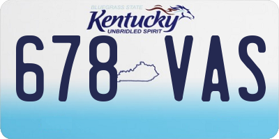 KY license plate 678VAS