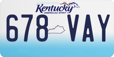 KY license plate 678VAY