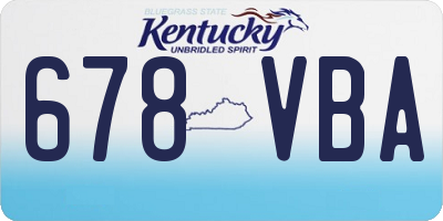 KY license plate 678VBA