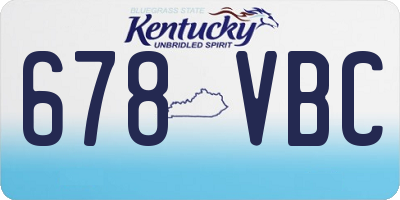 KY license plate 678VBC