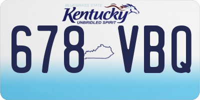 KY license plate 678VBQ
