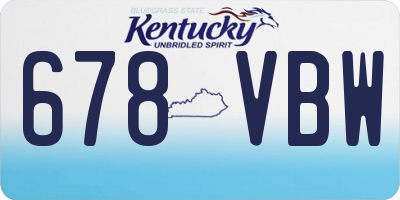 KY license plate 678VBW