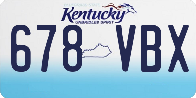 KY license plate 678VBX