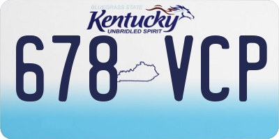 KY license plate 678VCP