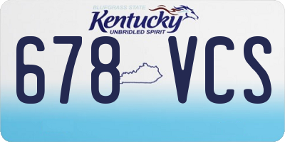 KY license plate 678VCS