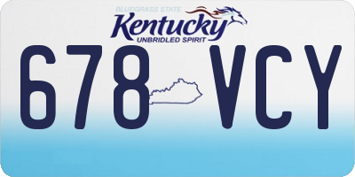 KY license plate 678VCY