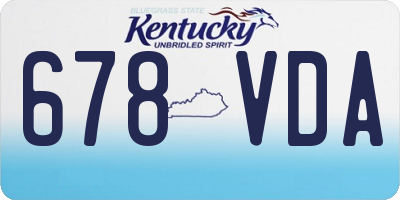 KY license plate 678VDA