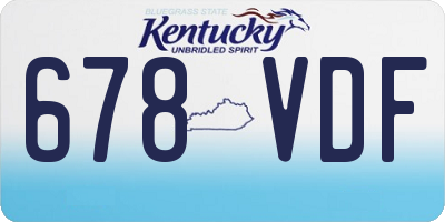 KY license plate 678VDF
