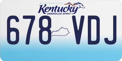 KY license plate 678VDJ