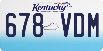 KY license plate 678VDM