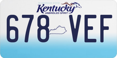 KY license plate 678VEF