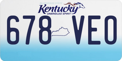 KY license plate 678VEO