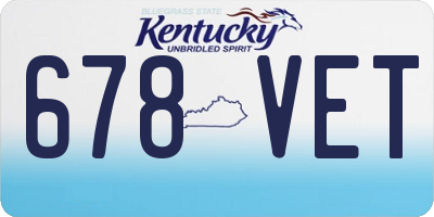 KY license plate 678VET
