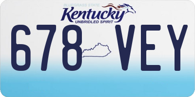 KY license plate 678VEY
