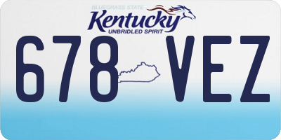 KY license plate 678VEZ