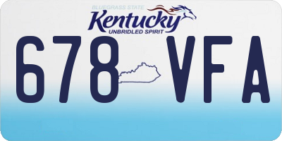 KY license plate 678VFA