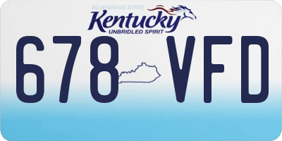 KY license plate 678VFD