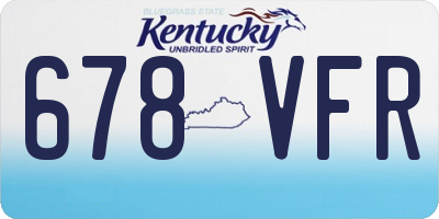 KY license plate 678VFR