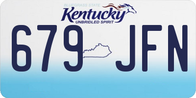 KY license plate 679JFN
